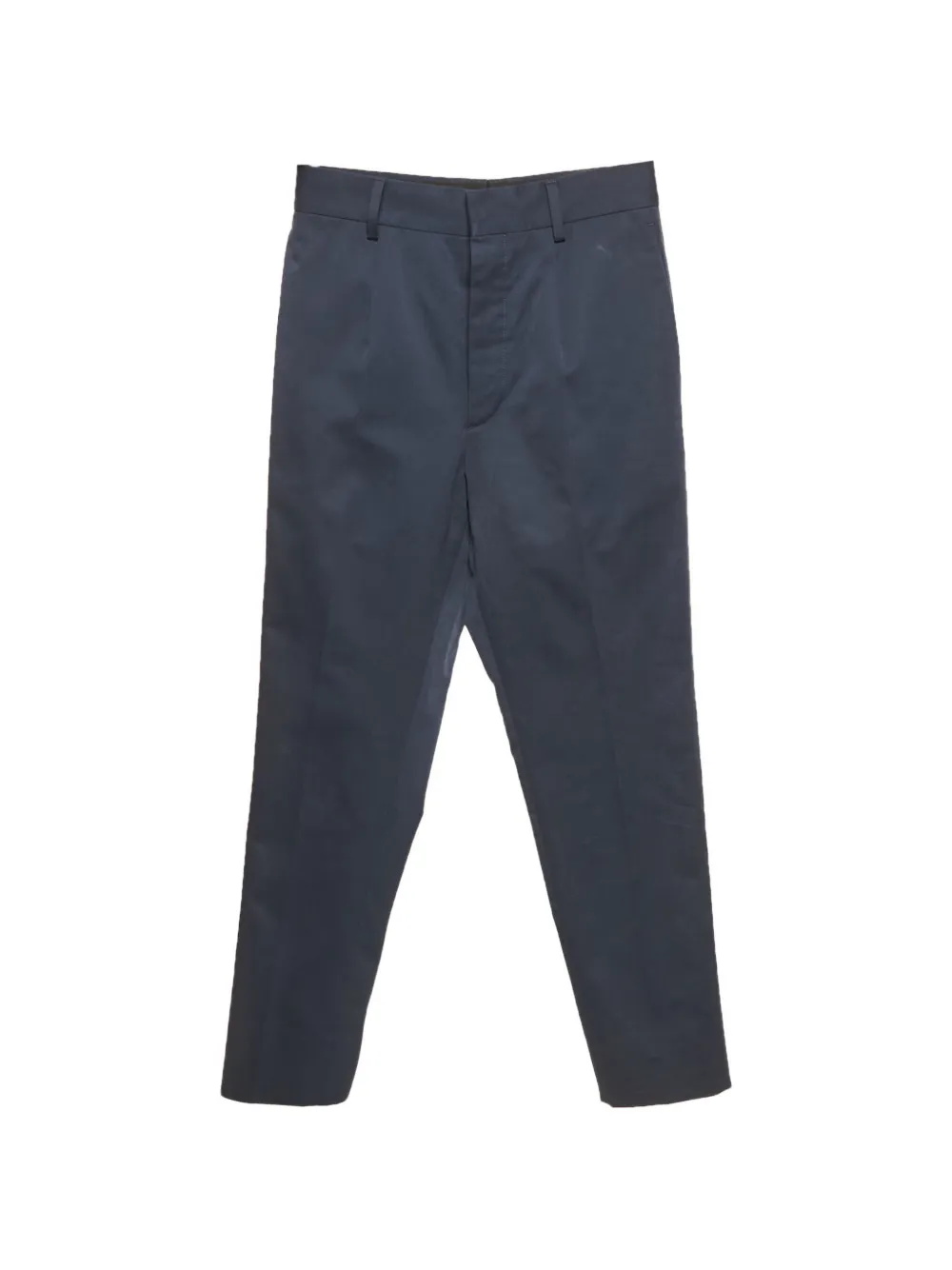 Pre-owned Prada Gabardine-weave Cotton Chino Trousers In Blue