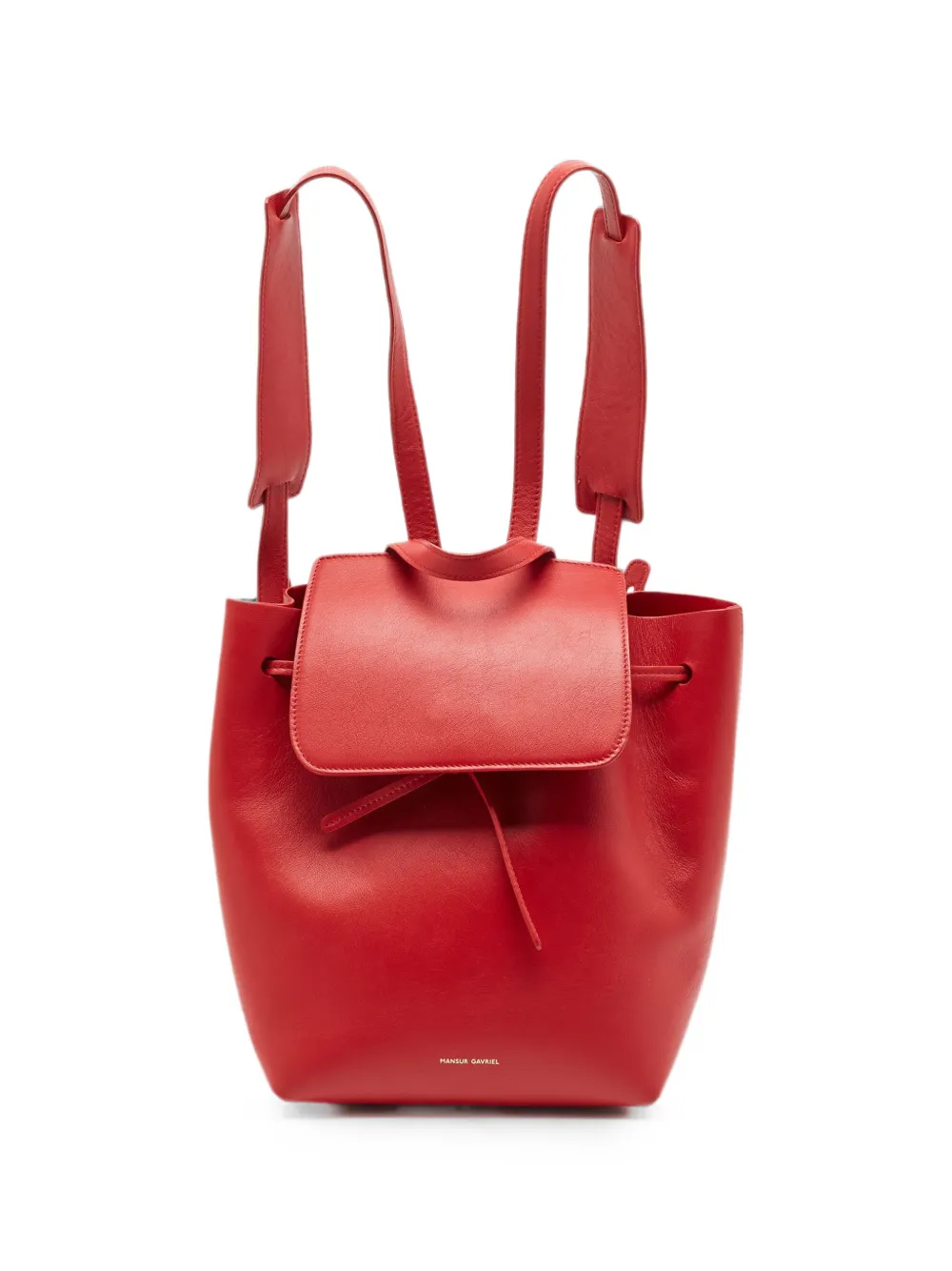 Pre-owned Mansur Gavriel Leather Mini Backpack In Red