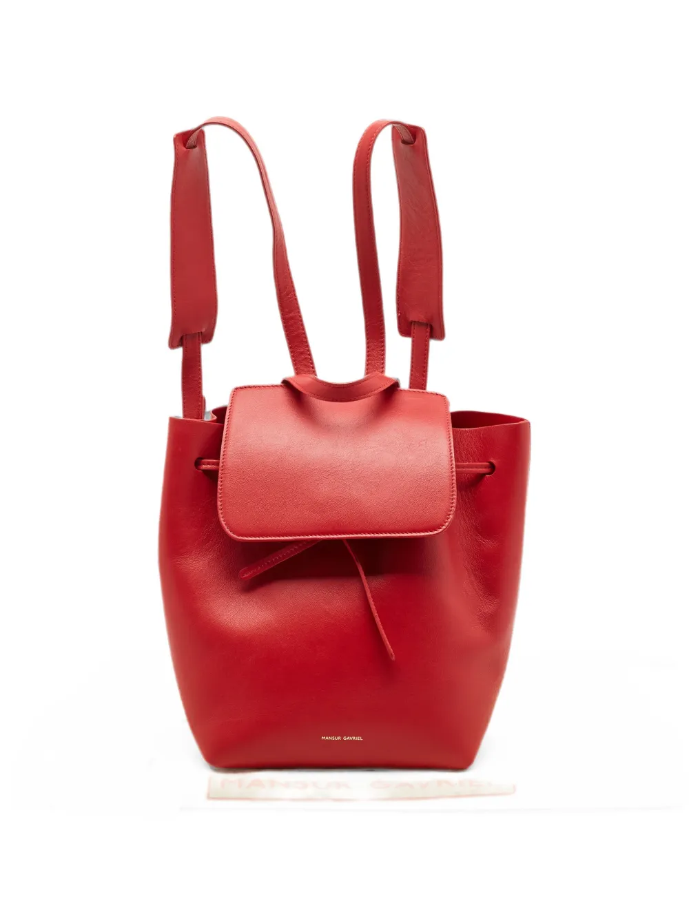Pre-owned Mansur Gavriel Leather Mini Backpack In Red