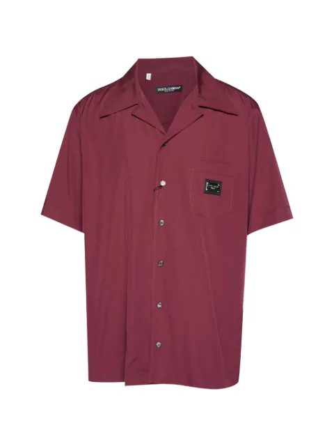 Dolce & Gabbana Pre-Owned logo-plaque bowling shirt