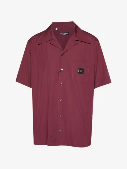 Dolce & Gabbana Pre-Owned logo-plaque bowling shirt