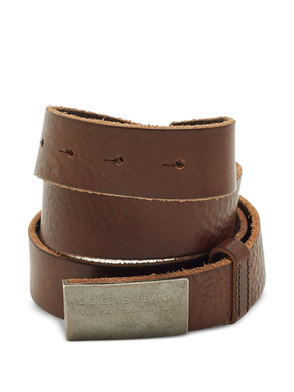 Dolce & Gabbana Pre-Owned DG Logo plaque belt - Marrone