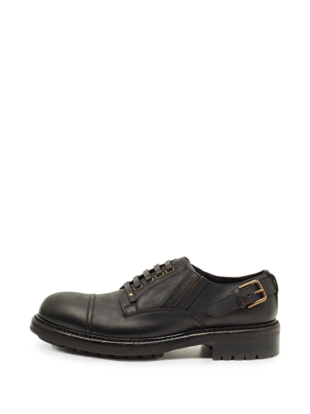 Dolce & Gabbana Pre-Owned Bernini buckle-detail derby shoes - Nero