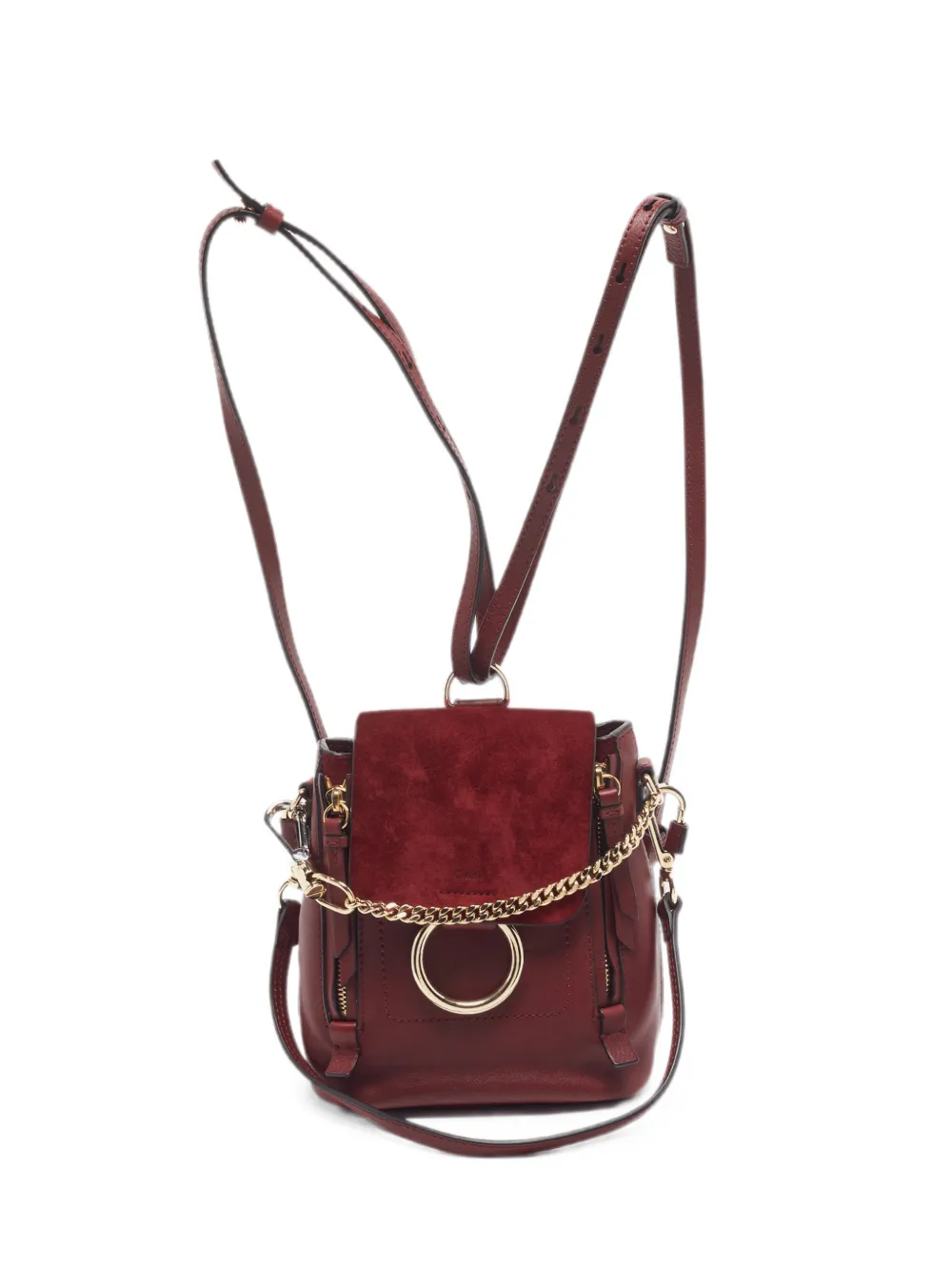 Chloé Pre-Owned Faye leather backpack - Rosso