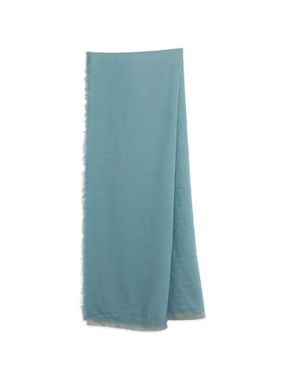 Loro Piana Pre-Owned stripe-pattern fringed scarf - Blu