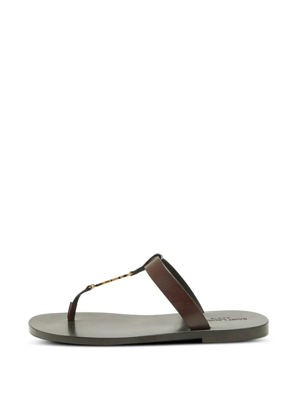 Saint Laurent Pre-Owned Cassandre thong sandals - Braun