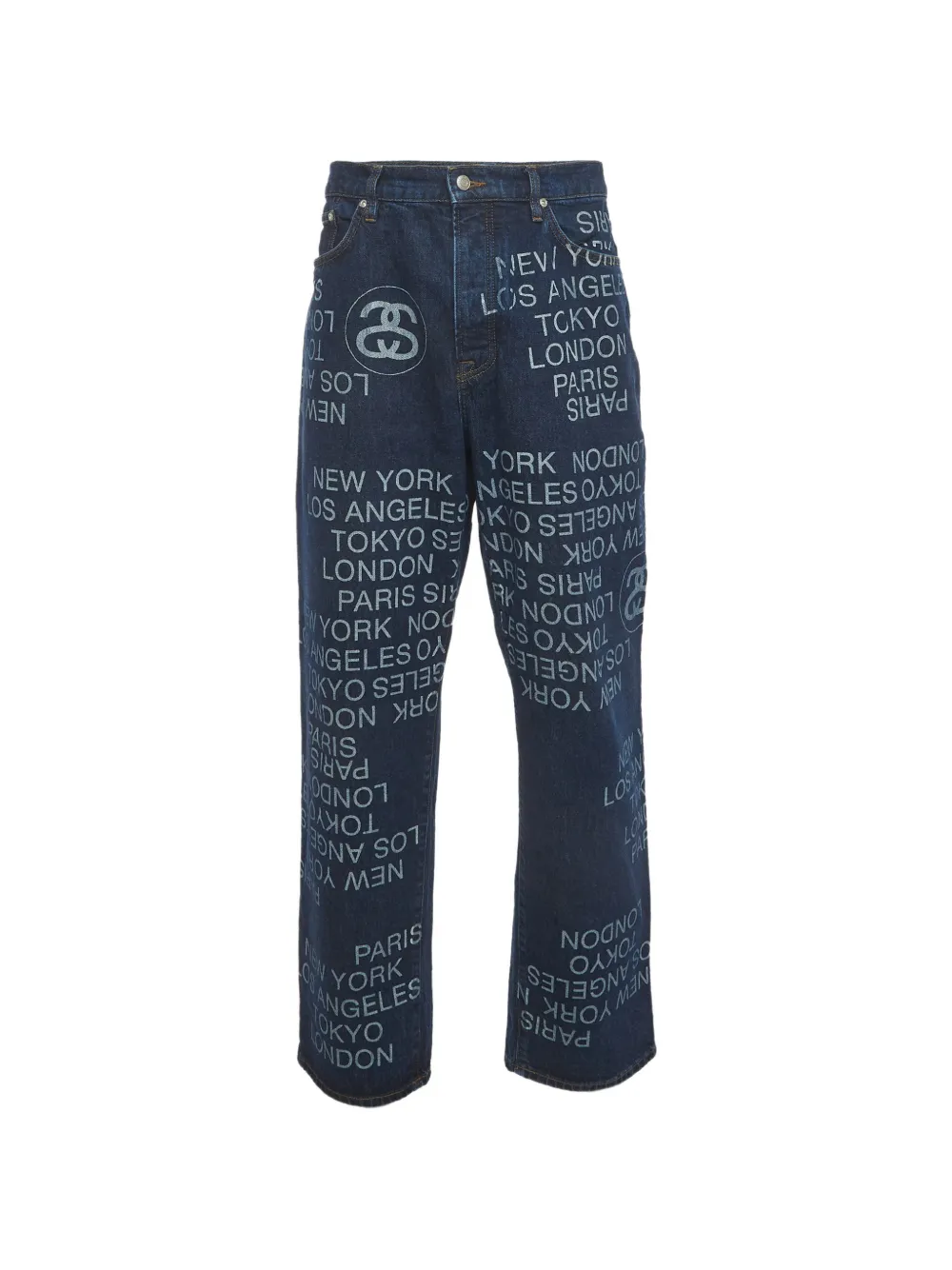 Stüssy Big Ol' City Link print baggy jeans - Blu