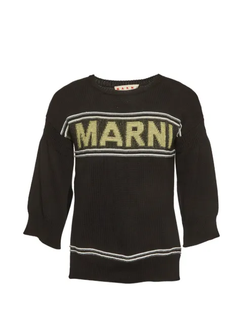Marni Pre-Owned logo-knit sweater