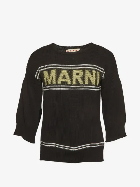 Marni Pre-Owned logo-knit sweater