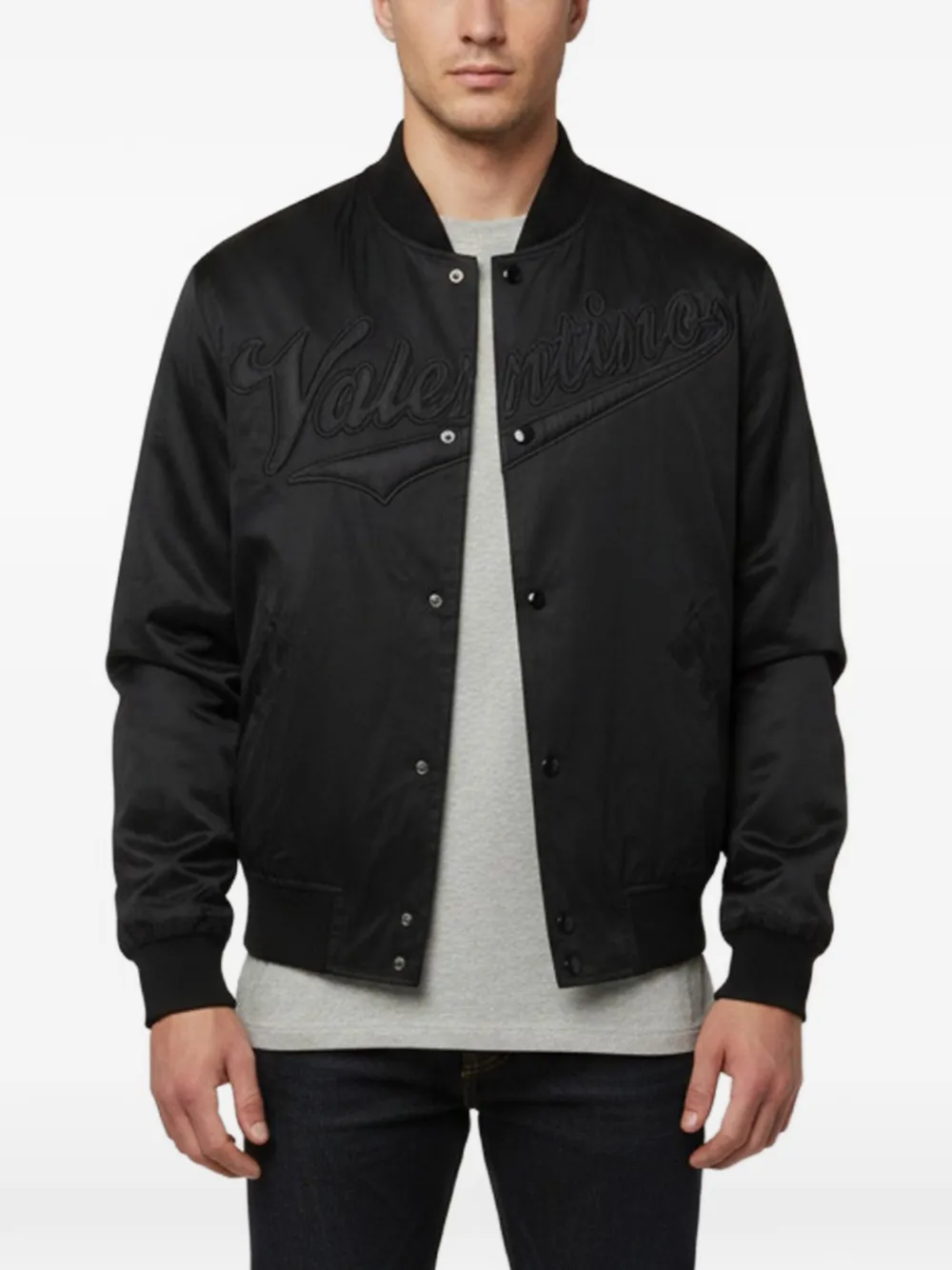Valentino Garavani Pre-Owned embroidered-logo bomber jacket - Nero