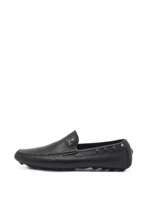 Philipp Plein skull-motif studded leather loafers