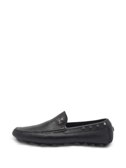 Philipp Plein skull-motif studded leather loafers