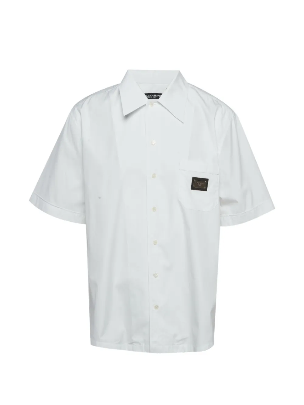Dolce & Gabbana Pre-Owned logo-patch short-sleeve shirt - Bianco
