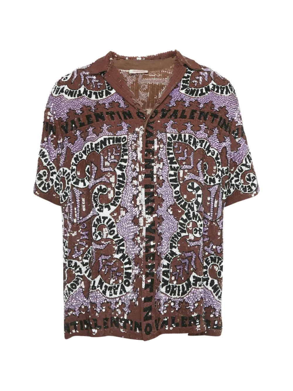 Valentino Garavani Pre-Owned Sequin logo shirt - Marrone