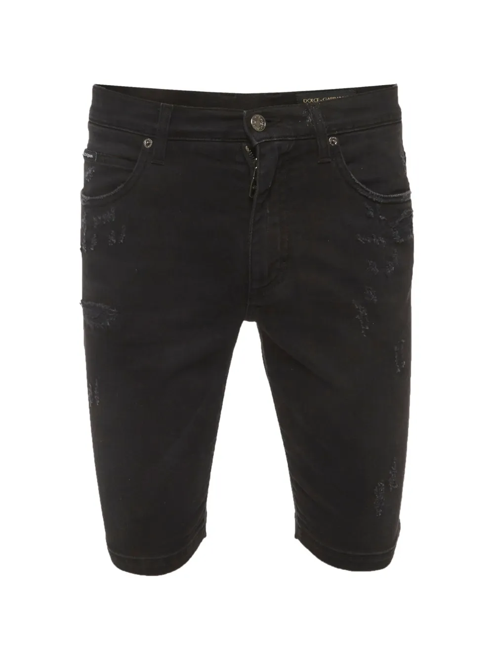 Dolce & Gabbana Pre-Owned distressed denim shorts - Nero