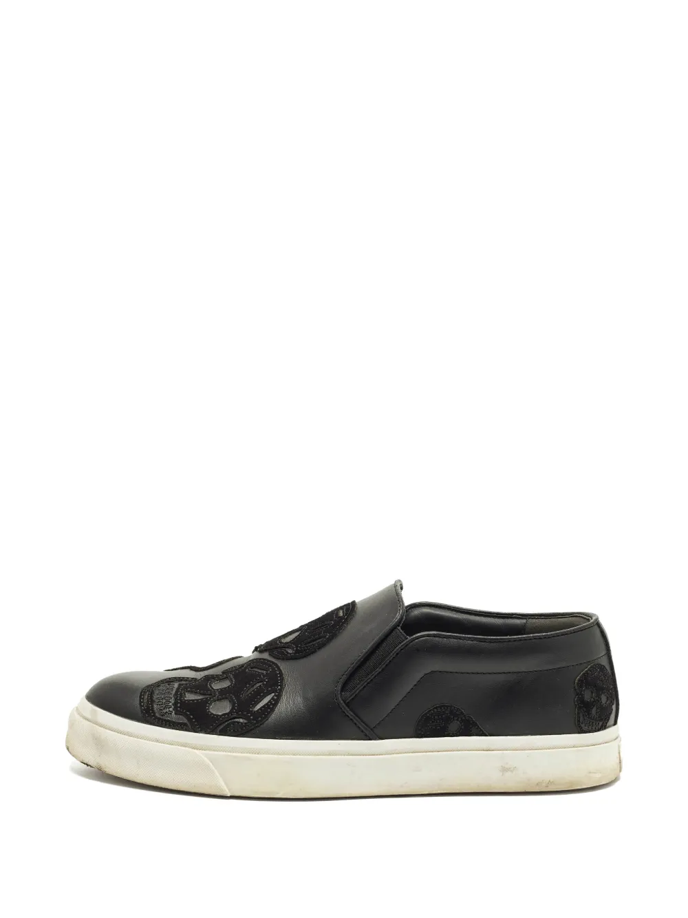 Alexander McQueen Pre-Owned Skull leather slip-on sneakers - Black