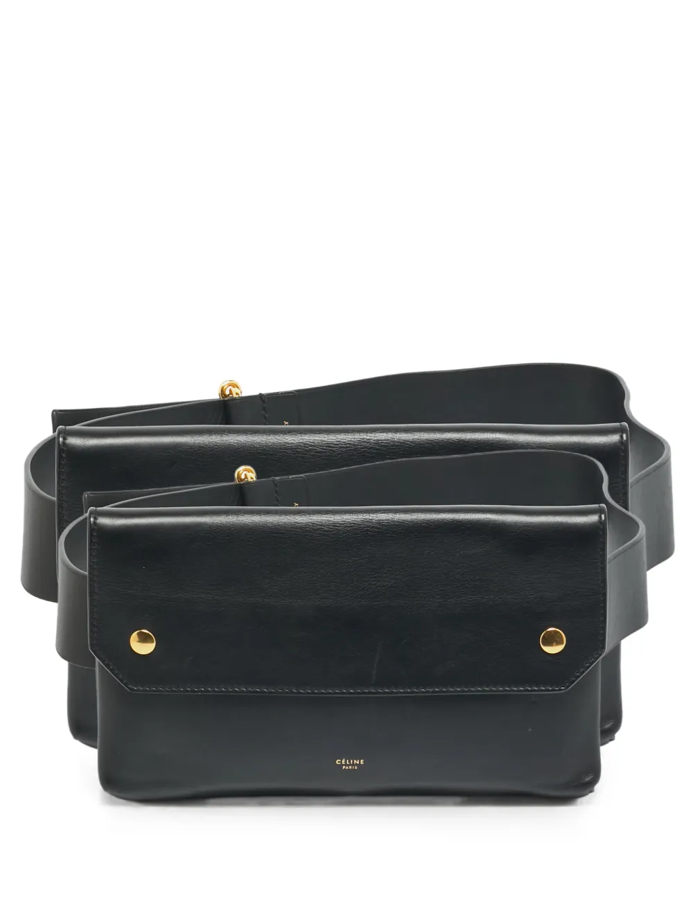 Celine Pre-Owned 2014 flap-top studded belt bag - Nero