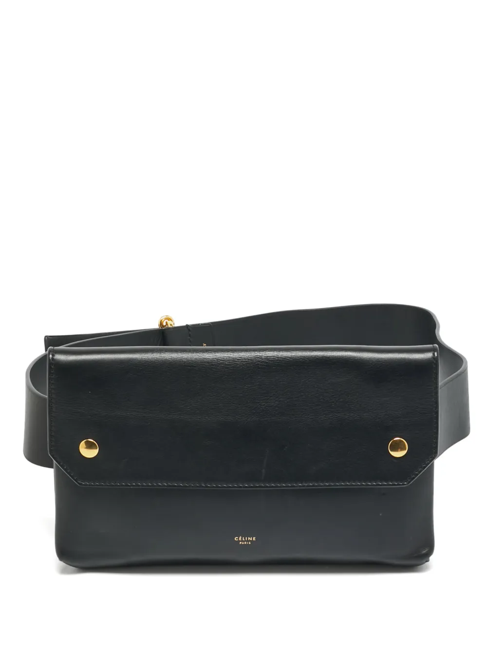 Celine Pre-Owned 2014 flap-top studded belt bag - Black