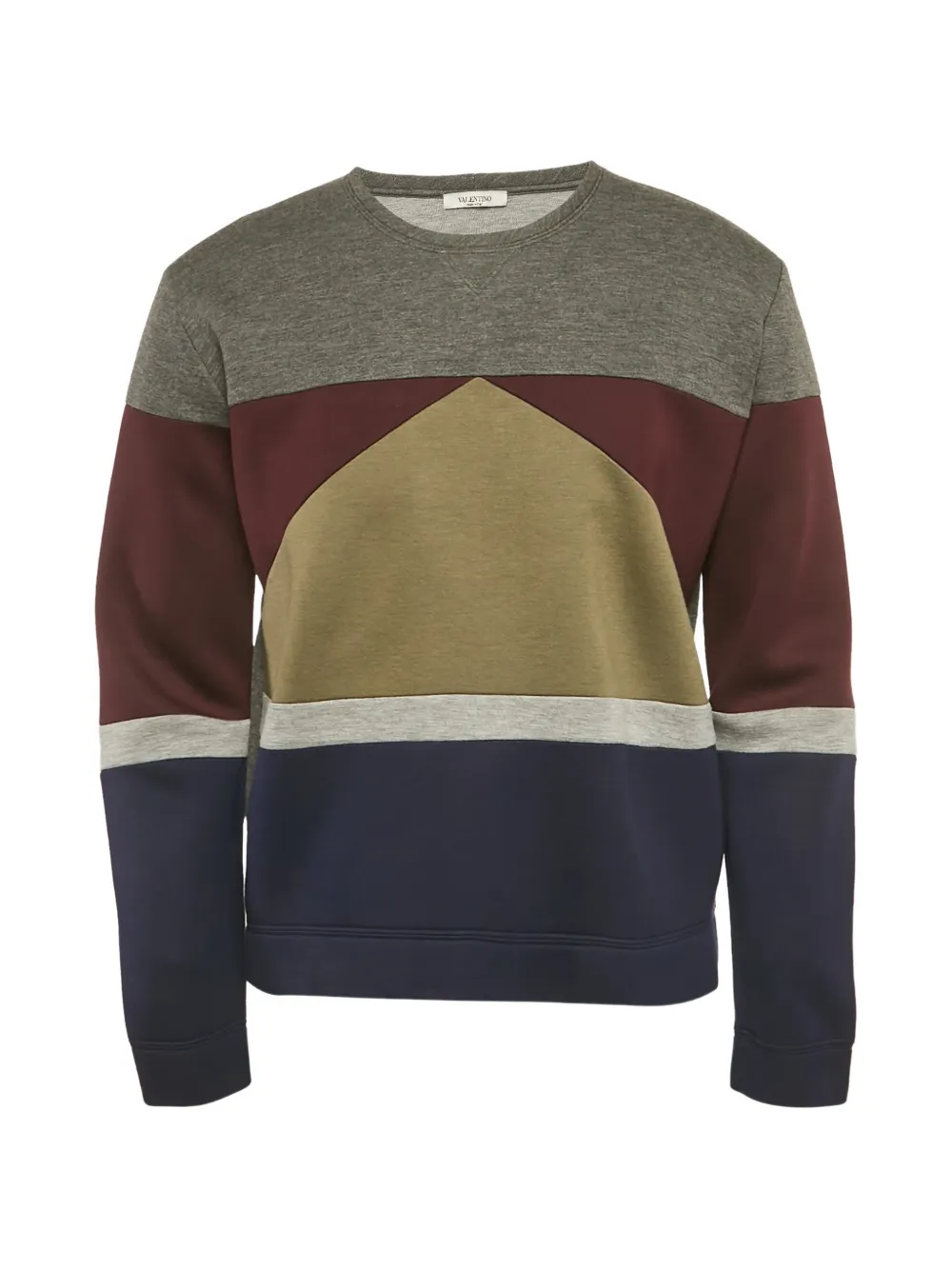 Valentino Garavani Pre-Owned paneled crew-neck sweatshirt - Grigio