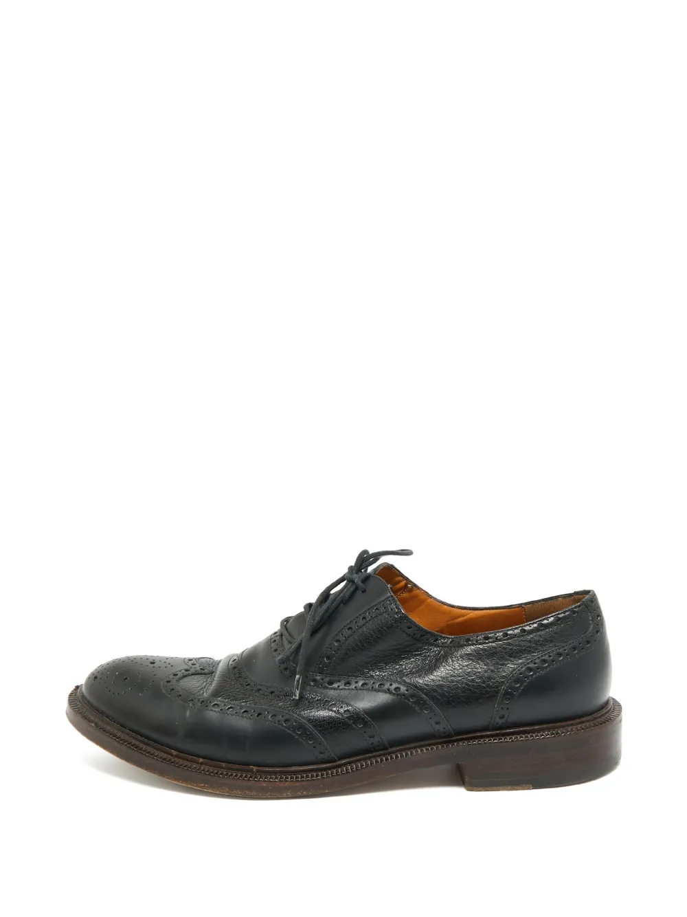 Pre-owned Gucci Lace-up Leather Oxford Shoes In Black