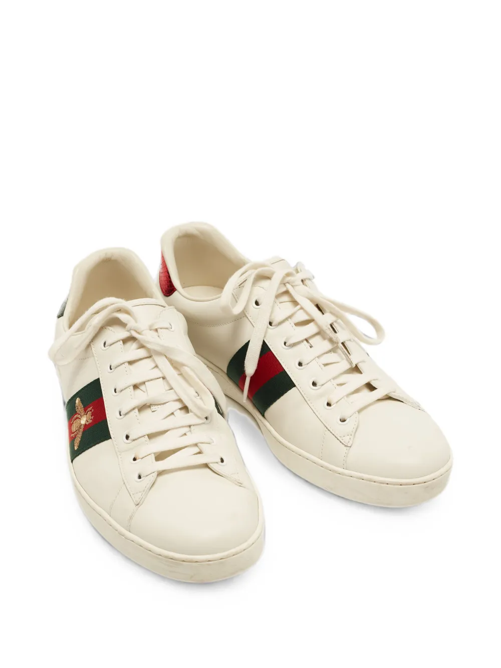 GUCCI Ace Crystal Bee グッチ　スニーカー 34 Gucci Pre-Owned Ace Bee Embroidered Low Top Sneakers | White