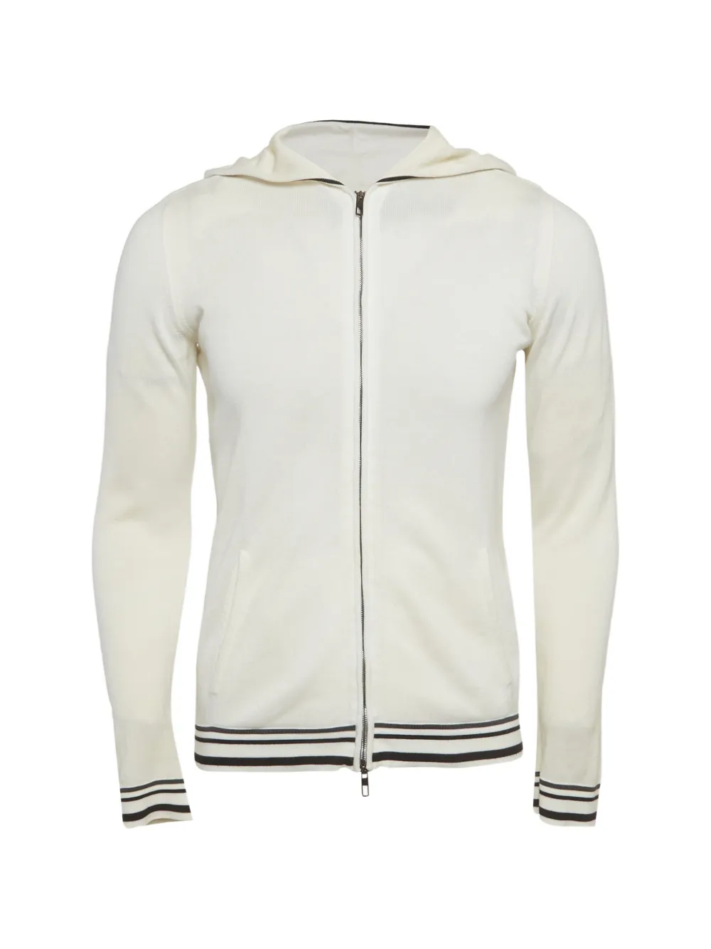 Giorgio Armani Pre-Owned zip-up knit hoodie - Bianco