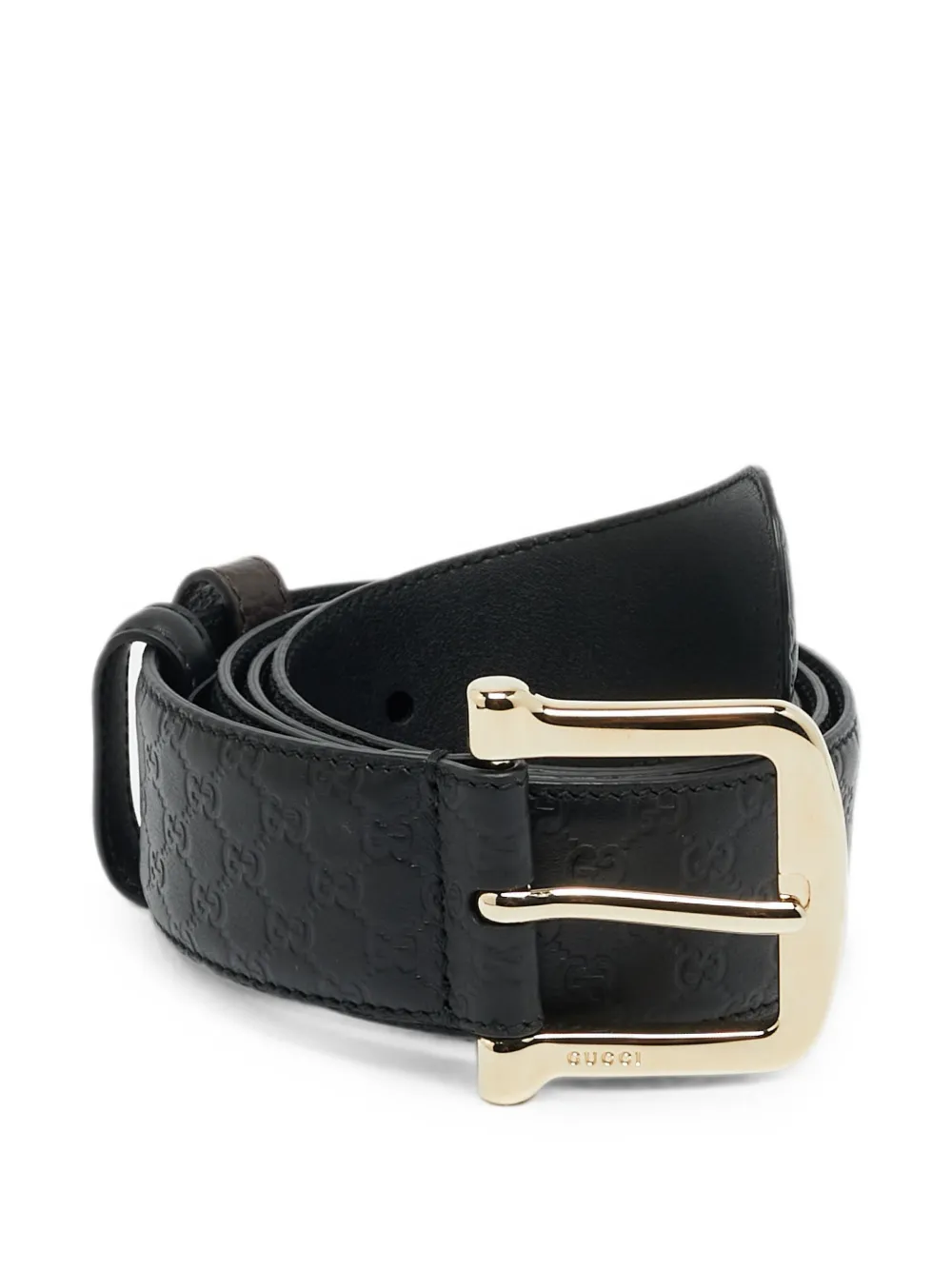 Gucci Pre-Owned Guccissima pin-buckle belt - Nero