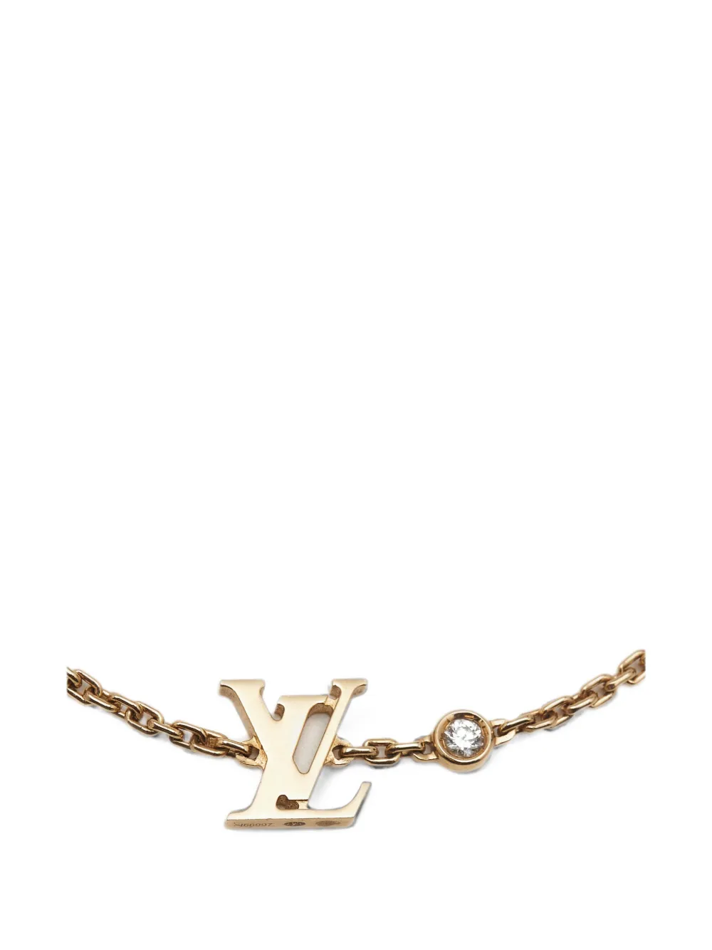 Pre-owned Louis Vuitton Idylle Blossom Lv Diamond Chain Bracelet In Gold