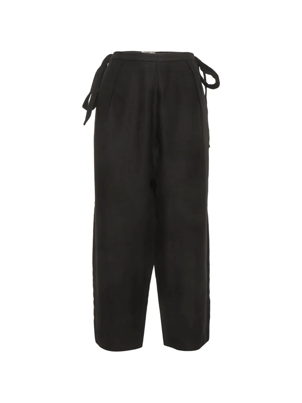 Saint Laurent Pre-Owned pleated side-tie straight-leg trousers - Nero