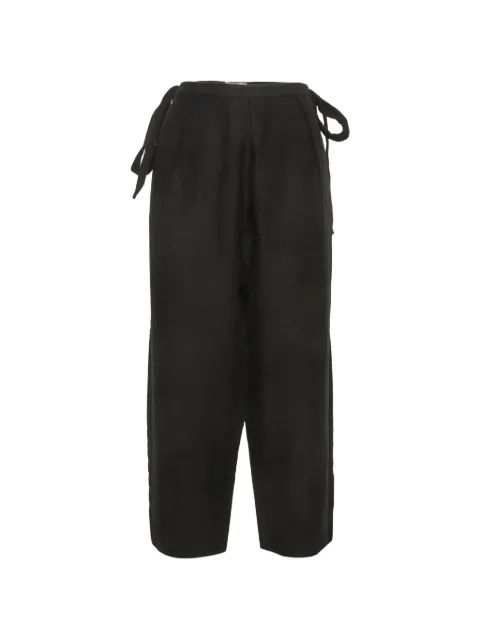 Saint Laurent Pre-Owned pleated side-tie straight-leg trousers