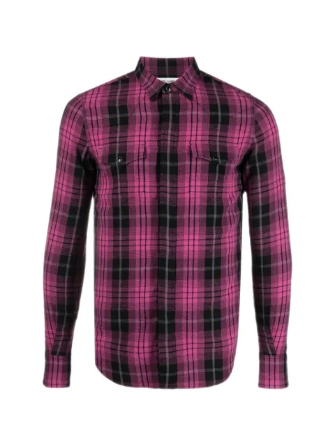 Saint Laurent Pre-Owned camisa estilo western con motivo de cuadros