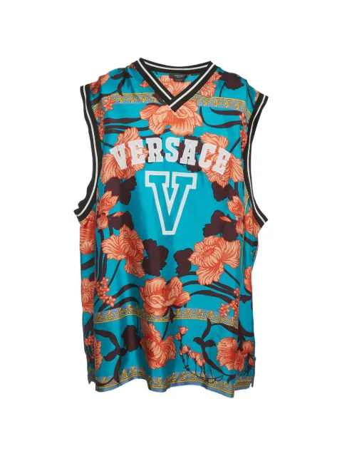 Versace Pre-Owned Acid Bouquet-print college-fit tank top