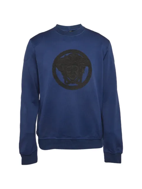 Versace Pre-Owned Medusa leather-trim sweatshirt