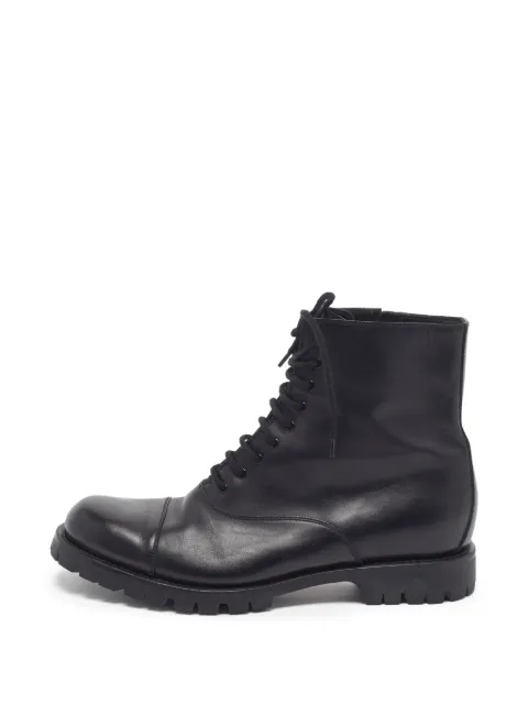 Gucci Pre-Owned lace-up leather combat boots