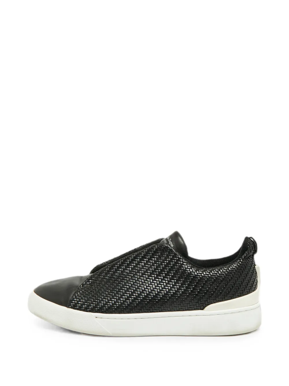 Ermenegildo Zegna Vintage Triple Stitch woven-design sneakers - Nero
