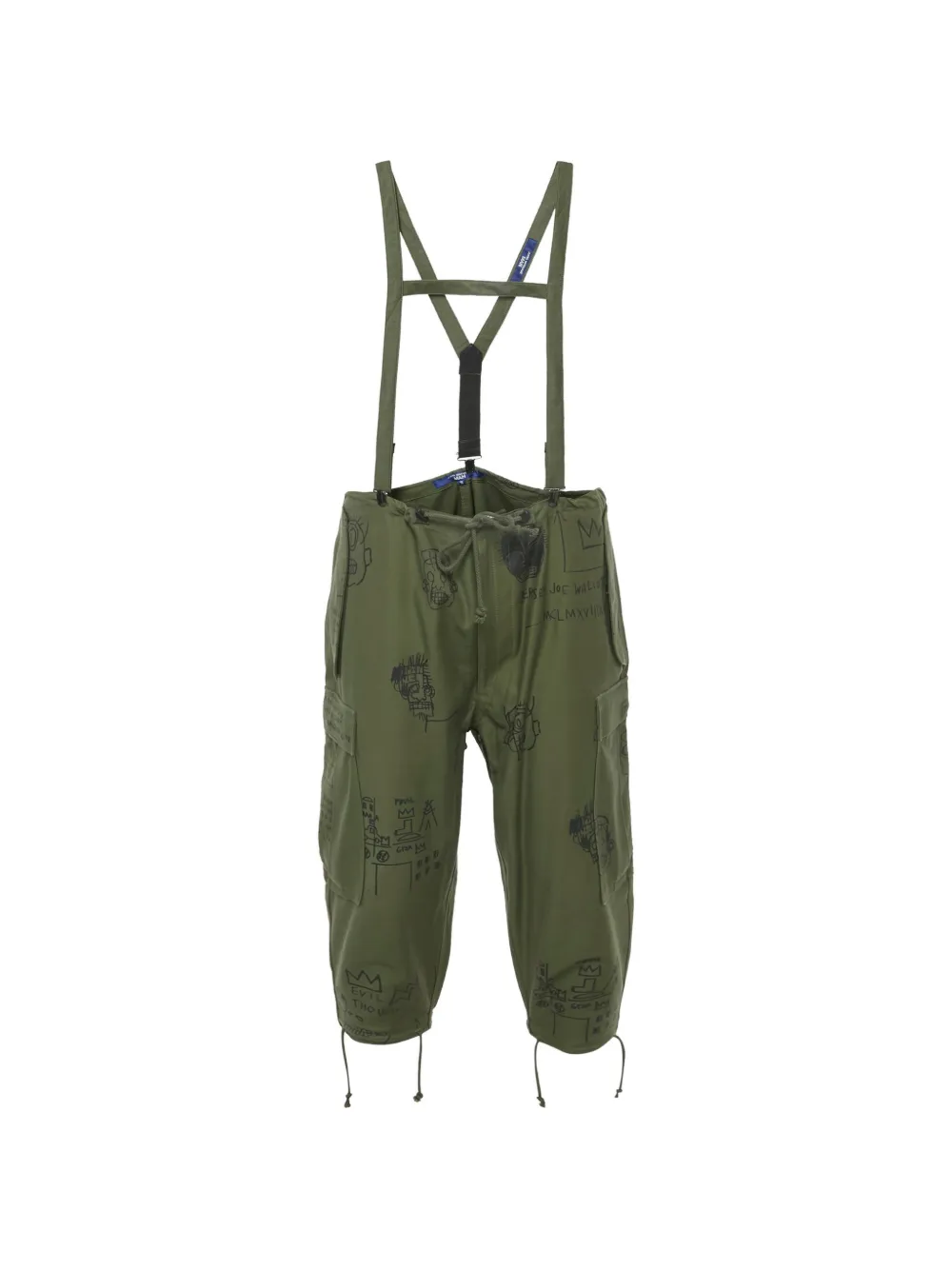 Pre-owned Junya Watanabe Jean-michel Basquiat-print Cropped Jumpsuit In Green