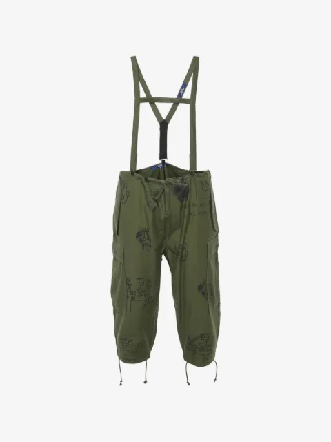 Junya Watanabe Comme des Garçons Pre-Owned cropped jumpsuit med Jean-Michel Basquiat-tryk