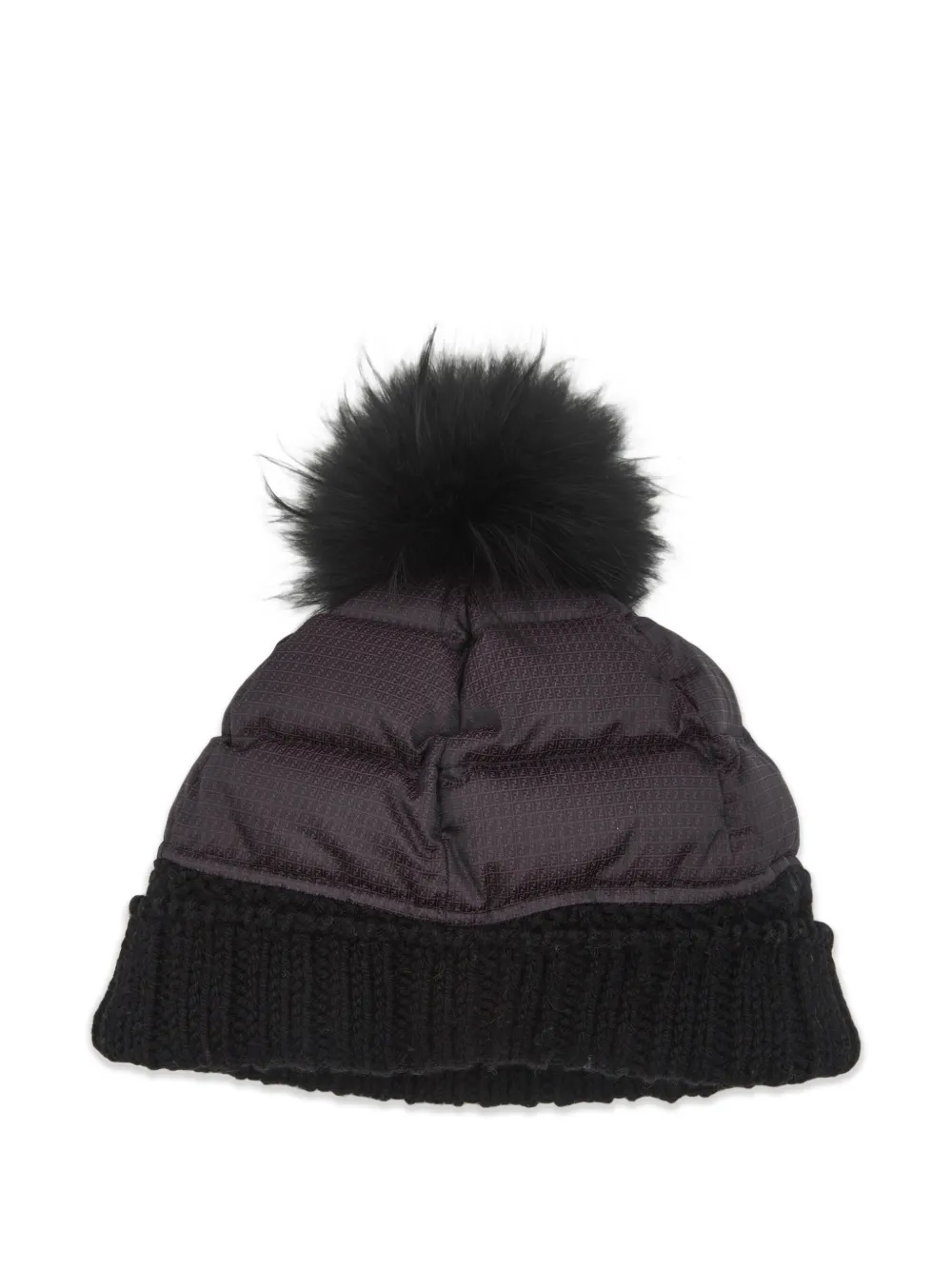 Fendi Pre-Owned FF-jacquard fur-trim beanie hat - Viola
