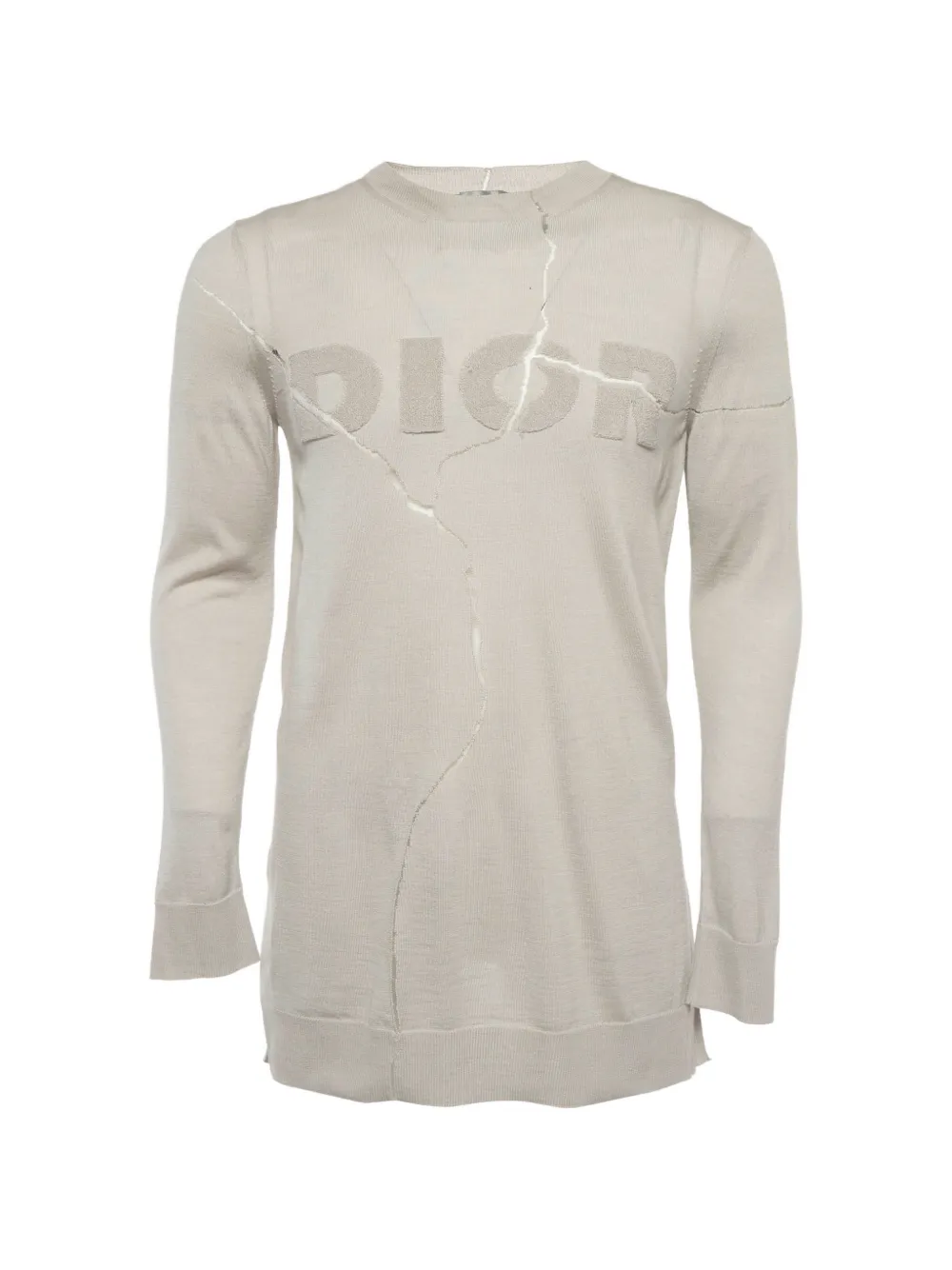Christian Dior Pre-Owned logo asymmetric sweater - Grey