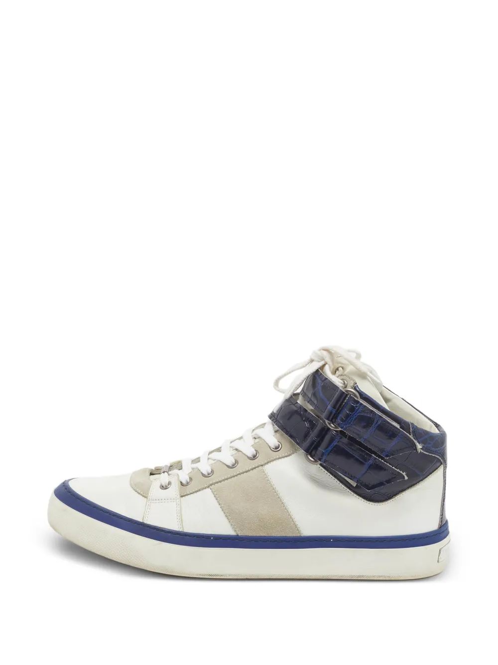 Jimmy Choo Pre-Owned Belgravia croc-embossed sneakers in White