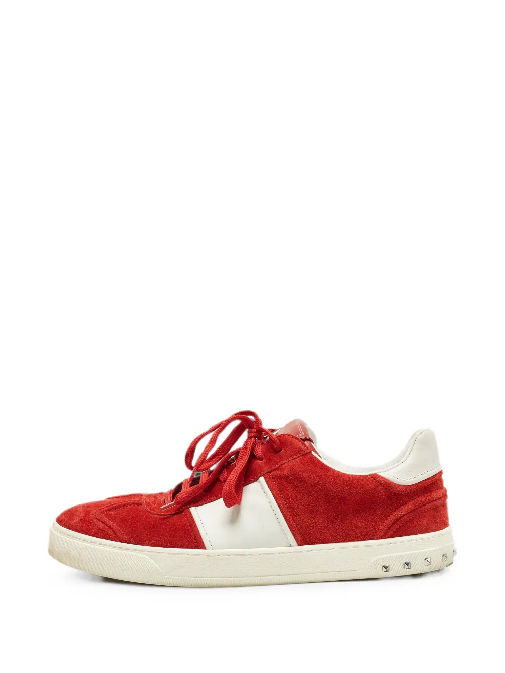 Valentino Garavani Pre-Owned Fly Crew Rockstud suede sneakers - Rosso