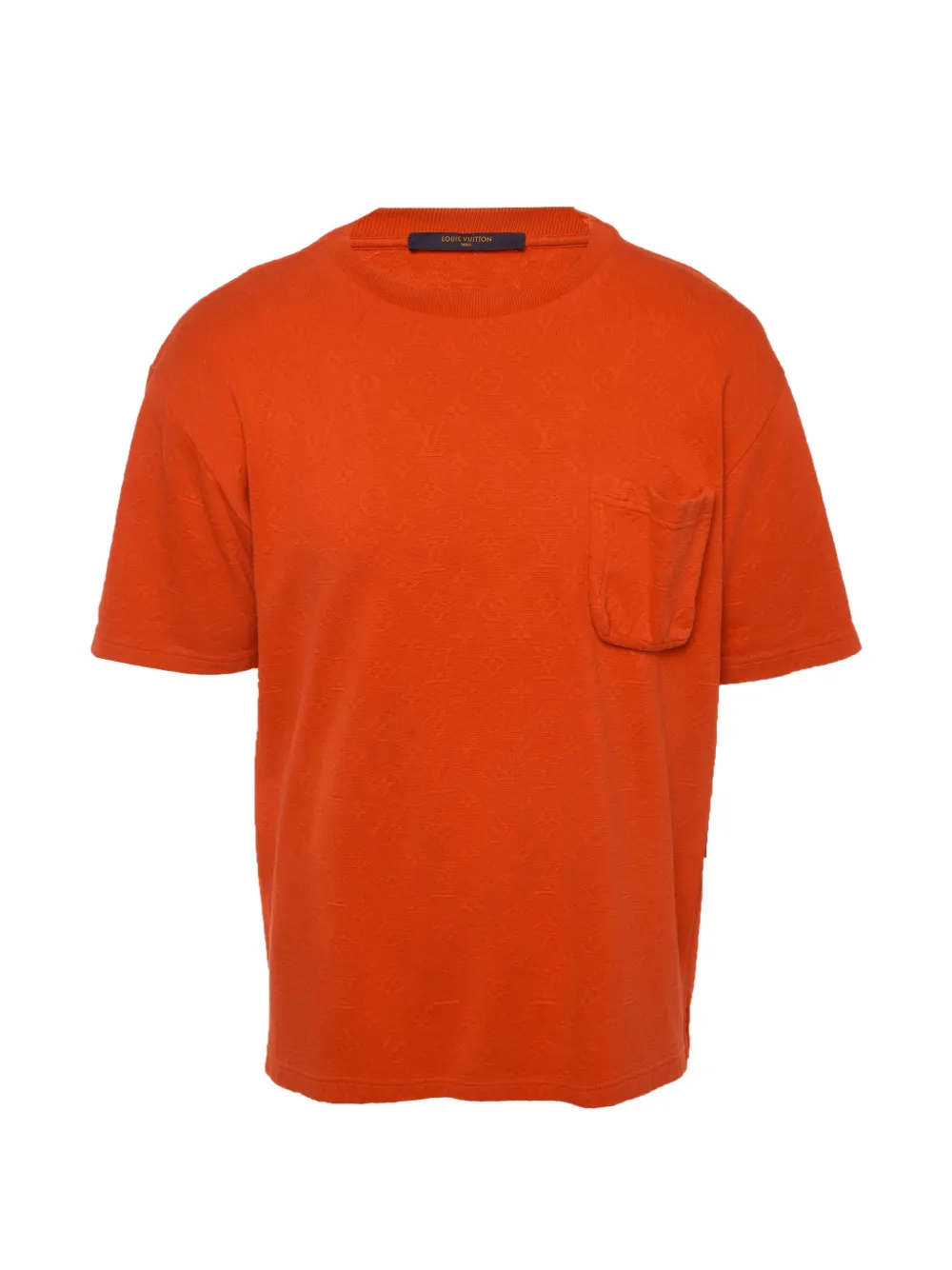 Louis Vuitton Pre-Owned Monogram-pattern piqué-texture T-shirt - Orange