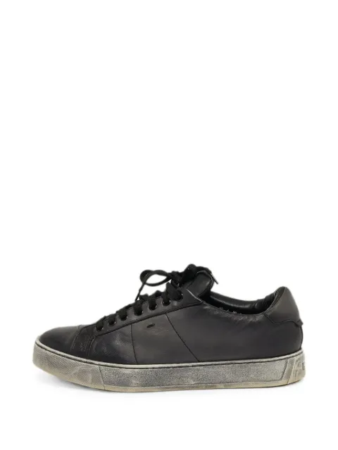 Santoni lace-up leather sneakers