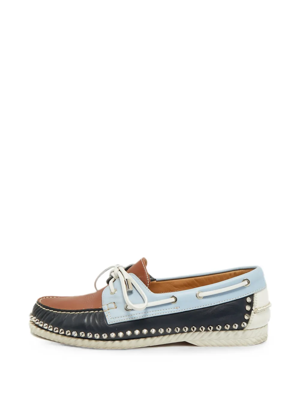 Christian Louboutin Pre-Owned leather lace-up boat shoes - Blau