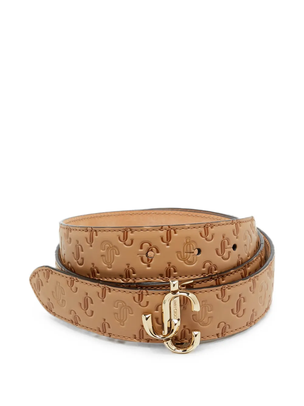 Jimmy Choo Pre-Owned Logo-embossed JC buckle belt - Toni neutri