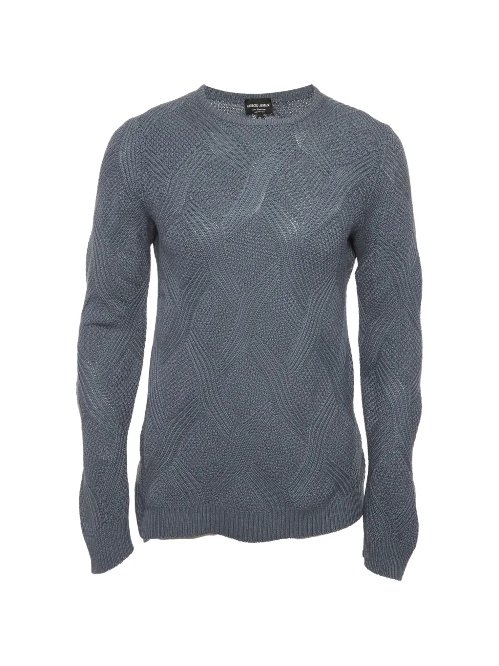 Giorgio Armani Pre-Owned patterned knit cashmere jumper - Grigio