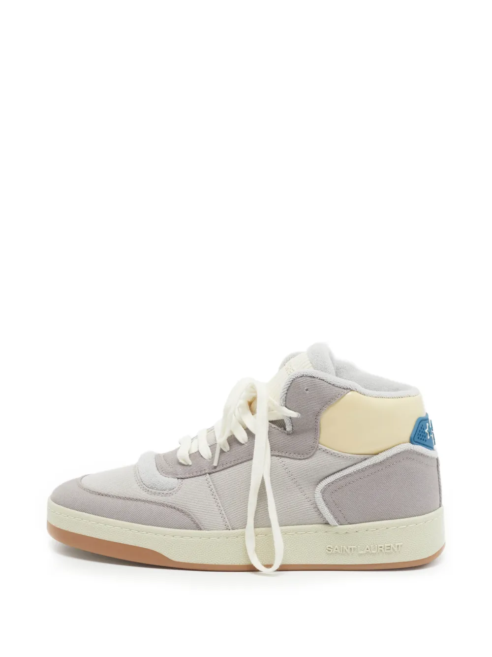 Saint Laurent Pre-Owned SL/80 panelled high-top sneakers - Grau