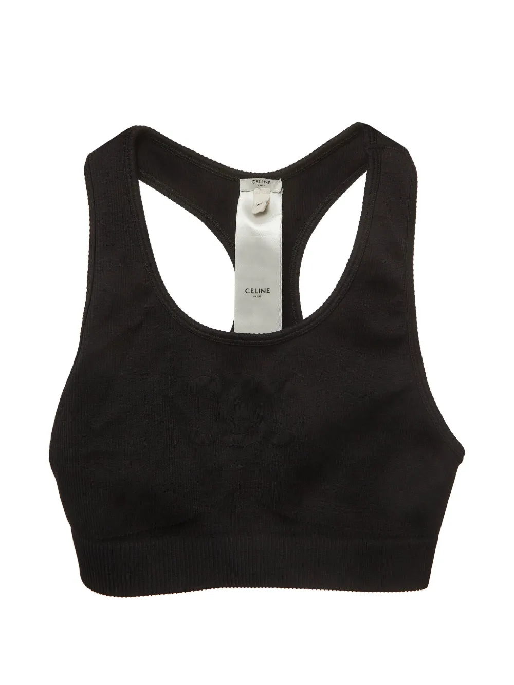 Celine Pre-Owned Triomphe-logo sports bra - Nero