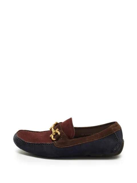Ferragamo Pre-Owned Gancini suede loafers