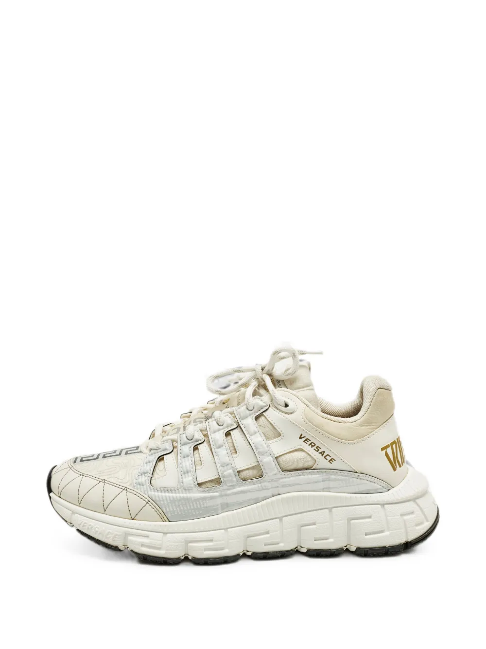 Versace Pre-Owned Trigreca leather sneakers - Toni neutri